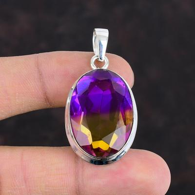 Faceted Ametrine Gemstone Pendant Birthstone Pendant 925 Sterling Silver Pendant Handmade Ametrine Jewelry Brand New Pendant Gifts For Mom