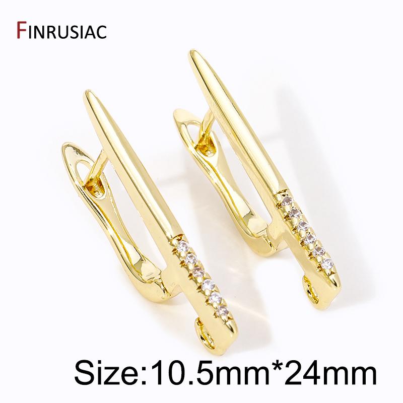 

DIY Women Earrings Making Supplies 18K Gold Plated Brass Shvenzy Ear Wire Fasteners Earring Hooks Jewelry Making Accessories 1 pair
