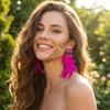 Bohemian Rhinestones Floral Long Earrings For Women Elegant And Stylish Luxury Statement Gift