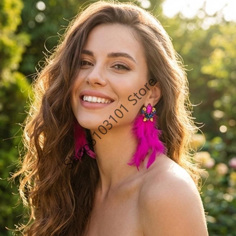 Bohemian Rhinestones Floral Long Earrings For Women Elegant And Stylish Luxury Statement Gift