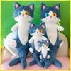 Shark Cat Plush Pillow Long Legged Two Tone Eyes Creative Big Stuffed Doll Clip Leg Hugging Toy For Girls Kids Bedtime Companion