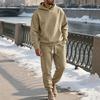Men's 2 Piece Outfits Knit Jacquard Pullover Sweatshirt Tracksuit & Joggers Sweatpants Sweatsuit Sets with Pockets