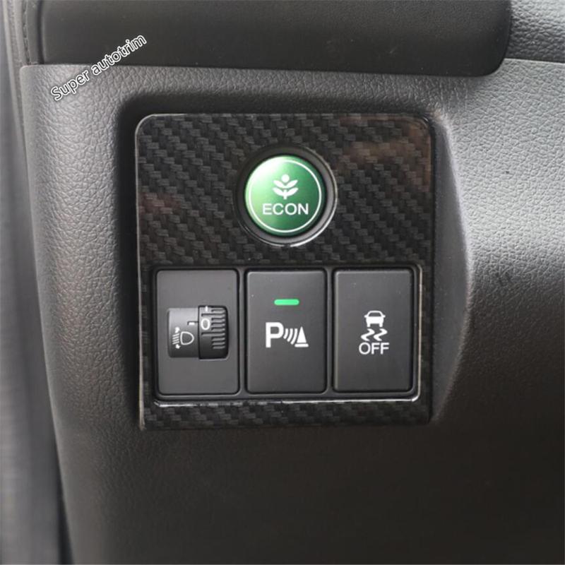 Car Door Loudspeaker / Window Rise Lift Down Control Decor Cover Trim Carbon Fiber Accessories For Honda Vezel HR-V 2014 -