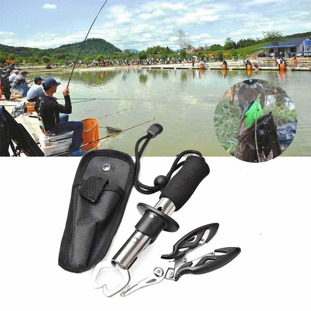 Stainless Steel Fish Lip Gripper Grip Control Fish Controller Set Fishing Pliers  Fishing Accessory