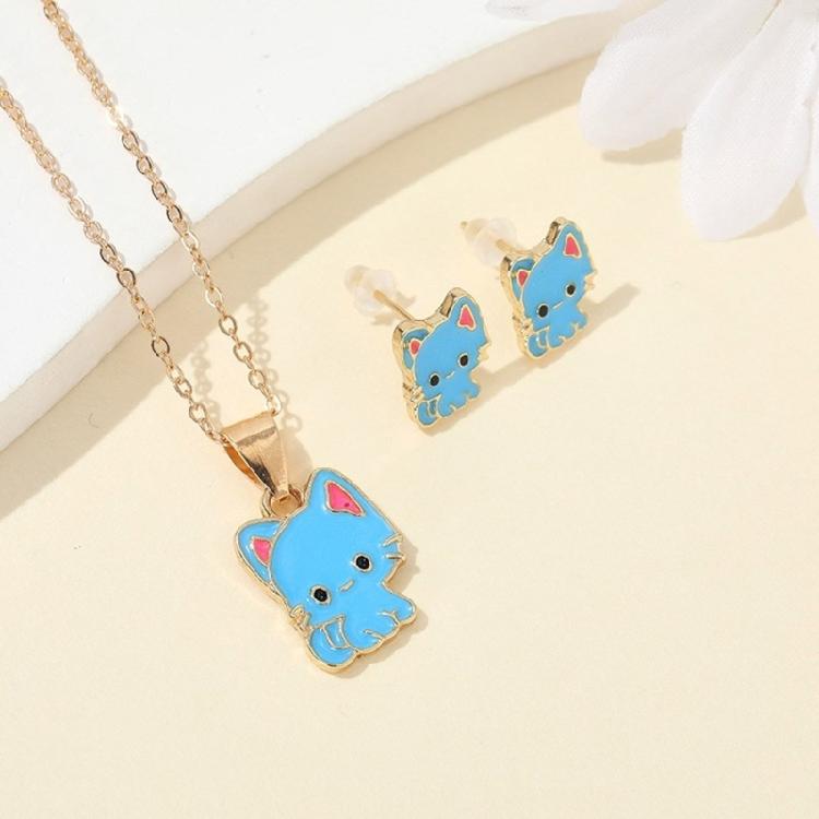 Unique Cats Ear Jewelry Pendant Necklace Cartoon Cats Ear Studs Alloy Texture Perfect for Fashion Style Individuals