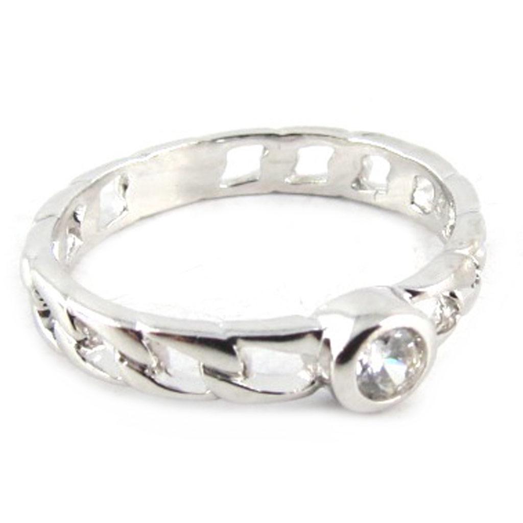 White 'Unique' Silver Ring