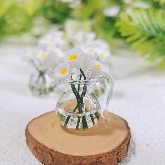 Creative Mini Glass Vase Transparent Plant Hydroponic Flower Durable Realistic Miniature Flower