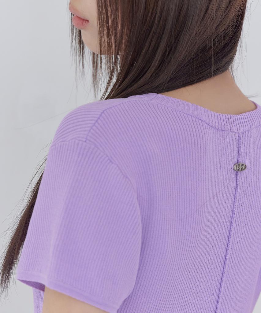 Leondeondada Back Hem Slit Knit T-Shirt, 2Colors