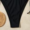 Split Swimsuit Female Sexy Premium Lace-up Neck Hot Spring Bikini Solid Color Sexy Beach Swimsuit Hot Spring Model