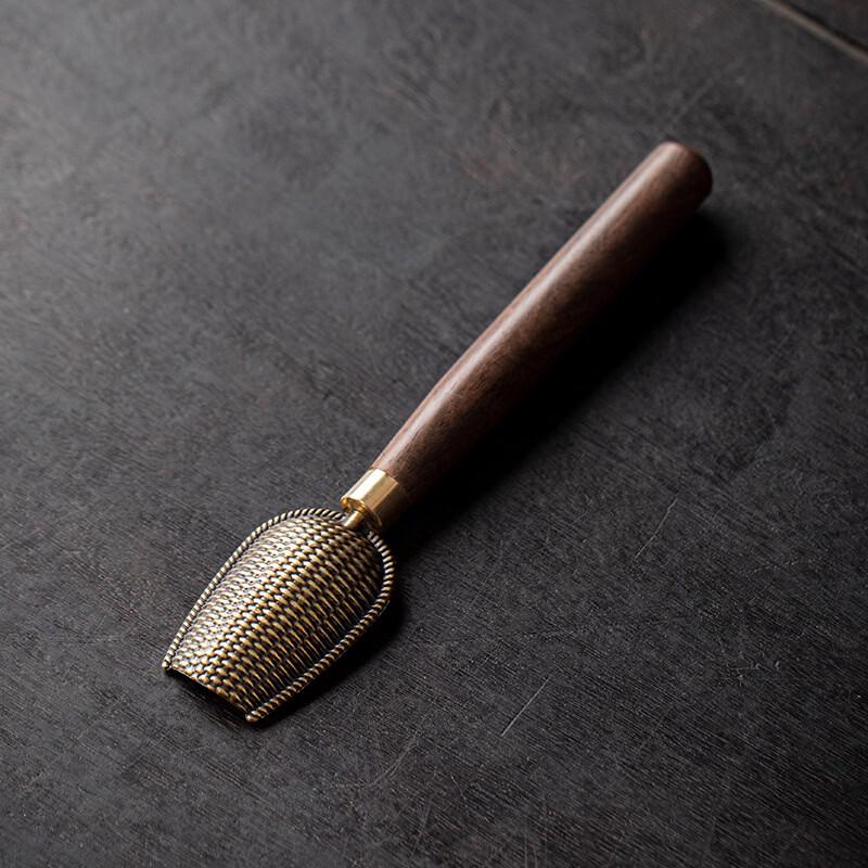 TingLe Ebony & Rosewood Long-Handle Tea Scoop