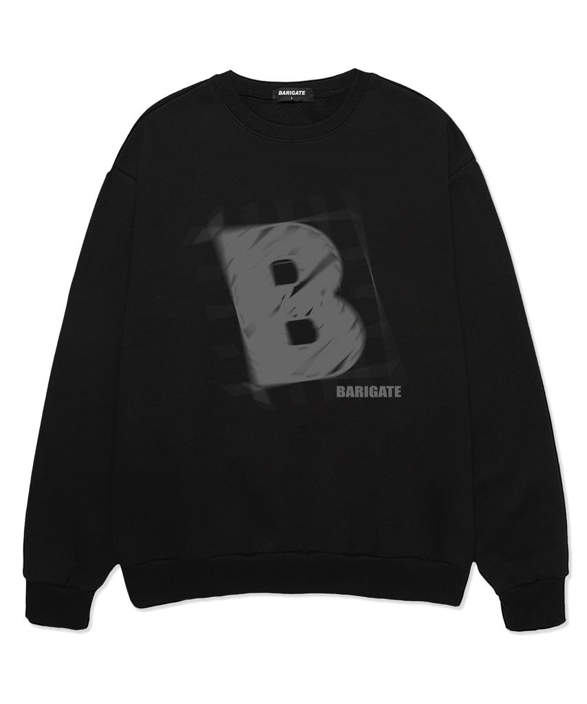 Baligeiteu B # Oversized Sweatshirt (Bls024) Black (A Type)
