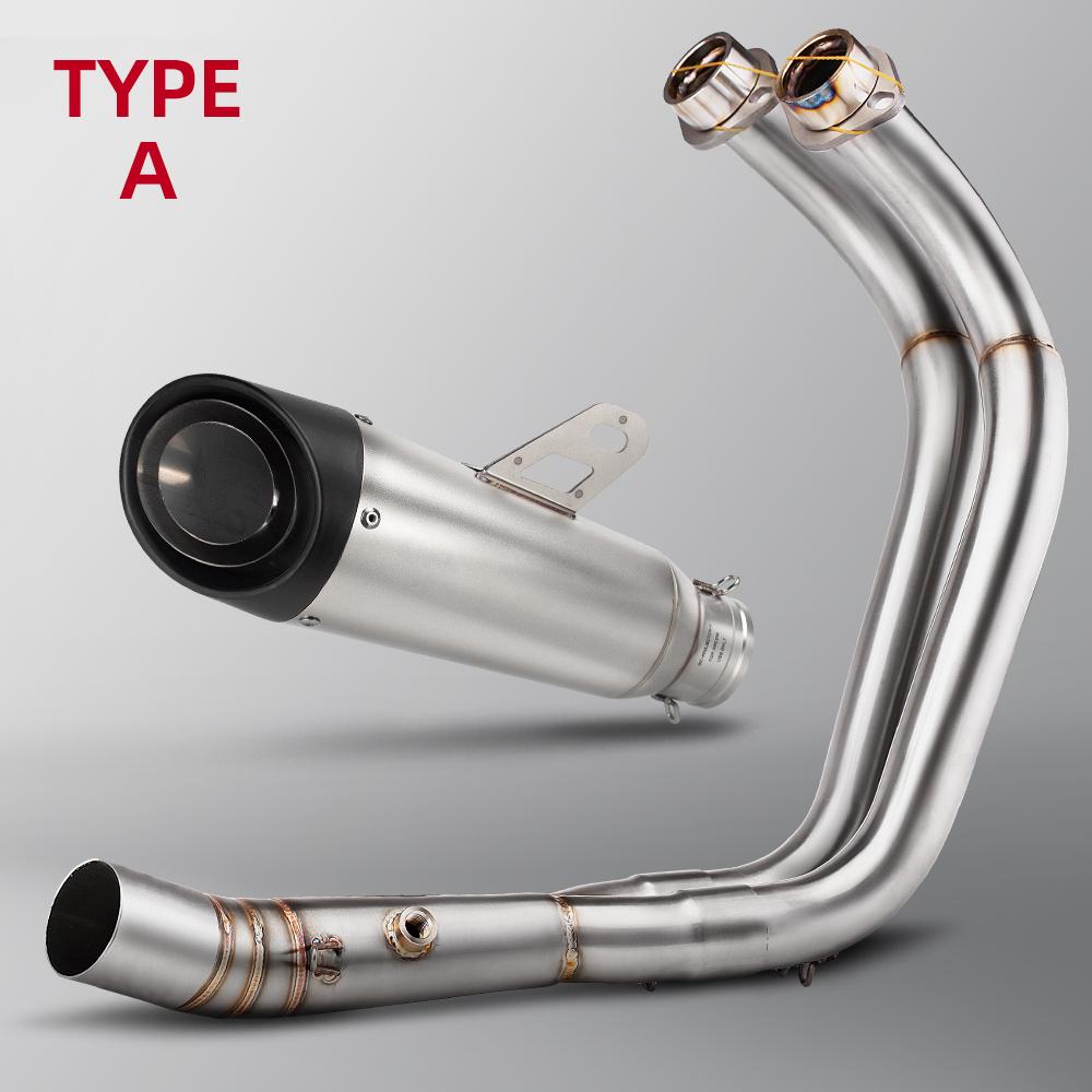 For YAMAHA MT07 FZ07 Xsr700 2014-2024 Motorcycle Exhaust Full System Escape Modified Header Front Link Pipe Three-layer Muffler