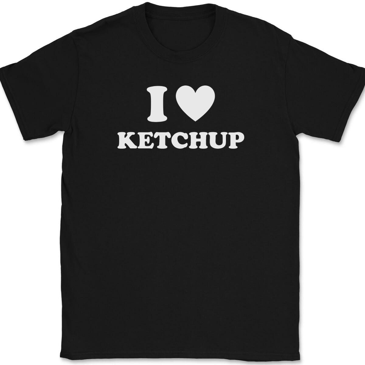 I Love Heart Ketchup T-Shirt Mens Womens Tees Top Tee Funny Food Novelty GIft M