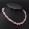 Used X610 Rose Quartz 10mm Bead GSILVER Engraved Necklace Design Silver Color