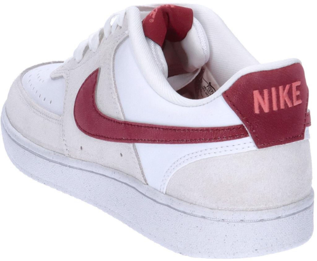 Women's Nike Court Vision Low Sneakers (FQ7628-100) White/adobe/dragon Red/team Red