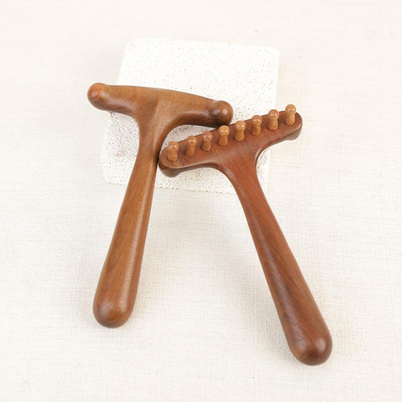 1 Pcs Portable Sandalwood Gua Sha Massage Brush Head Neck Abdominal Leg Body Meridian Massager Wooden Therapy Massage Tools