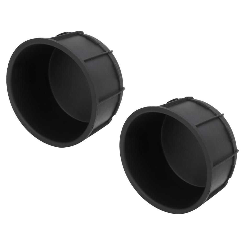 2Pcs Set Center Console Cup Holder Insert Liner Black Rubber UV Protection Automotive Interior Accessories