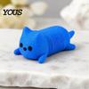 Flexible Springy Animal Toy 1/4Pcs 3D Printed Cat Fidget Toy, Lying Spring Dog Stress Portable Reducer Relief Stretchy for Desk Decor Sensory