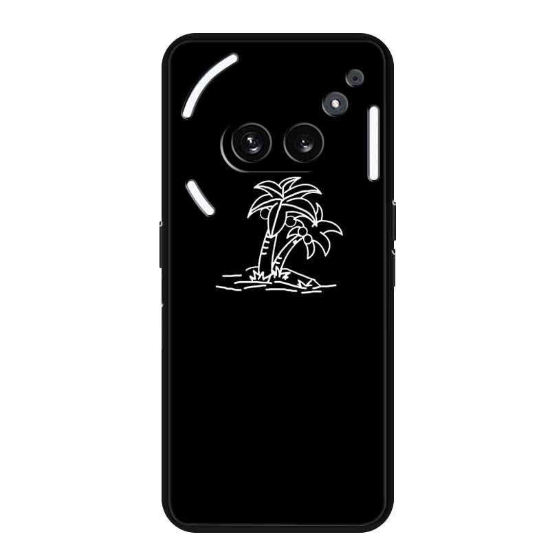 Nothing Phone 2A Luminous Hole TPU Soft Black Case with Simple Line Design