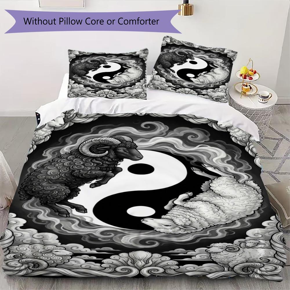 

Goat Demon Pattern Bedding uilt Set uilt Cover Pillowcase Home Decoration Birthday Gift (1 * duvet cover + 2 * pillowcase without core)143 135x200cm