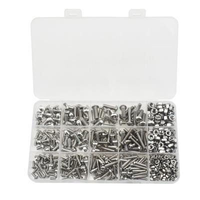 500PCS Nut Bolt Assortment Kit Set M3/M4/M5 Stainless Steel Hex Button Socket Head Cap Screws Hexagon Thread Machine