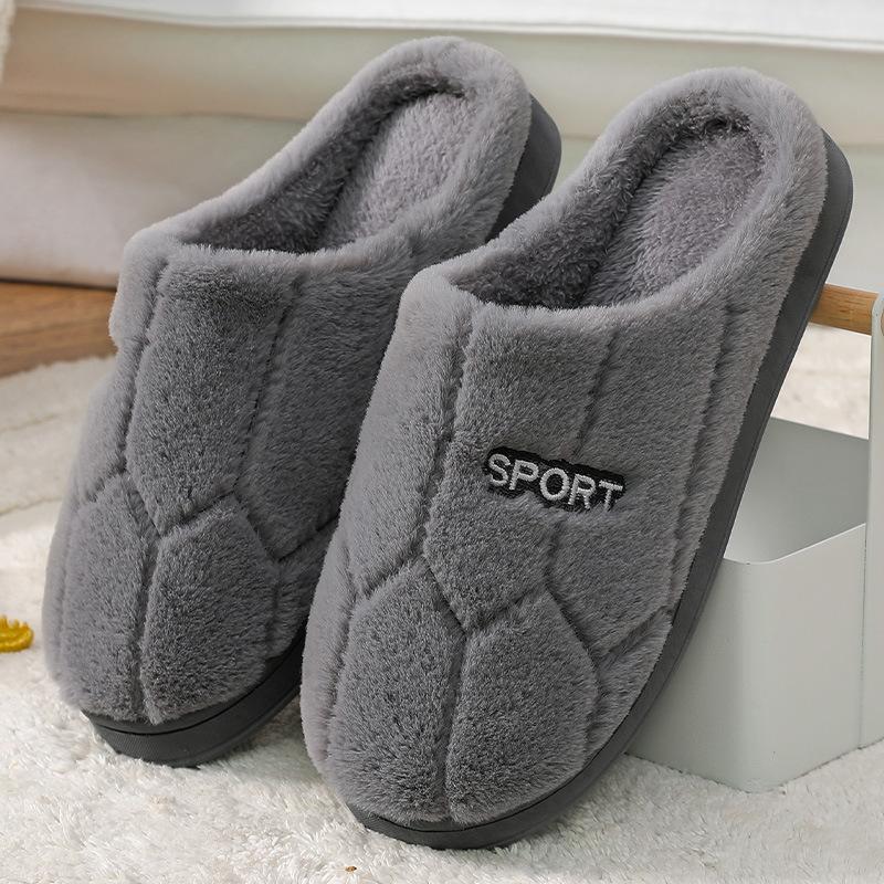 Autumn indoor home couple wool slippers warm shoes confinement non-slip velvet men's cotton slippers women