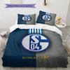 Biancheria da letto con motivo FC Schalke 04, Set piumone Copripiumino Federa Regalo di Compleanno per la Casa(1 * copripiumino + 2 * federa, senza nucleo)