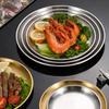 6Pcs Stainless Steel Metal Round Dining Disc Bone Spitting Dish High Quality Shallow Tray Silver BBQ Disc Kitchen Plate