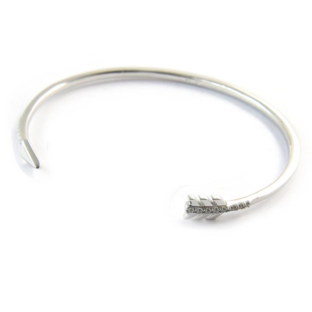 Les Trésors De Lily [N3342] - Open Silver Bracelet 'Cupid's Arrow' Silver-white (rhodium-plated) - 57 Mm