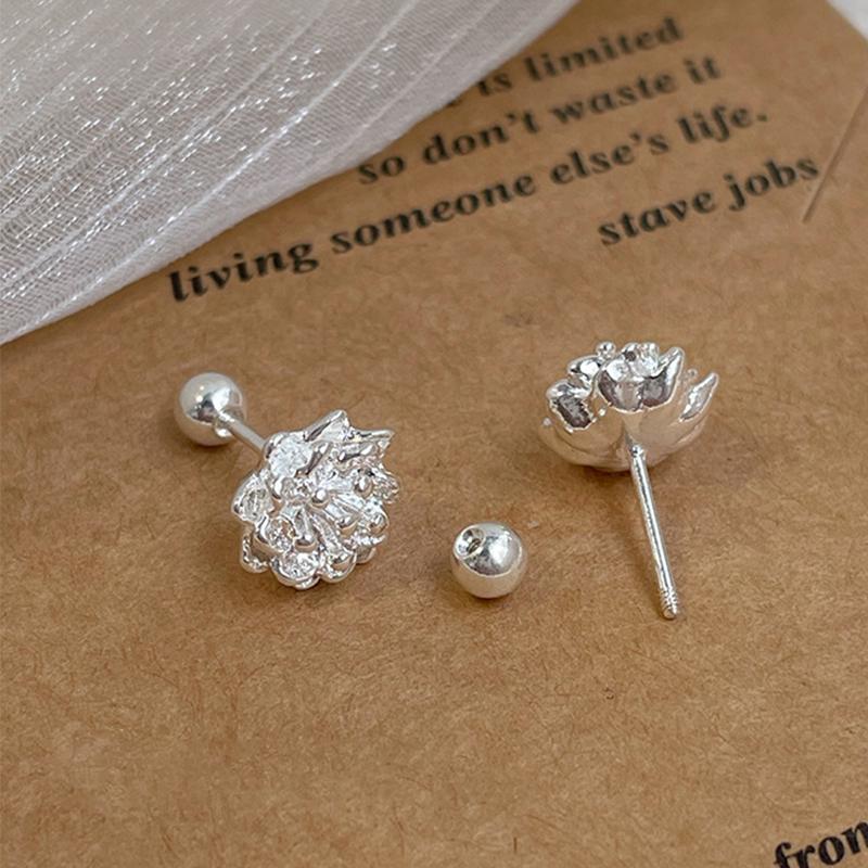 1Pair Retro Lotus Ear Bone Nail Spiral Stud Earrings For Women Girls Wedding Party  Fine Jewelry Gift