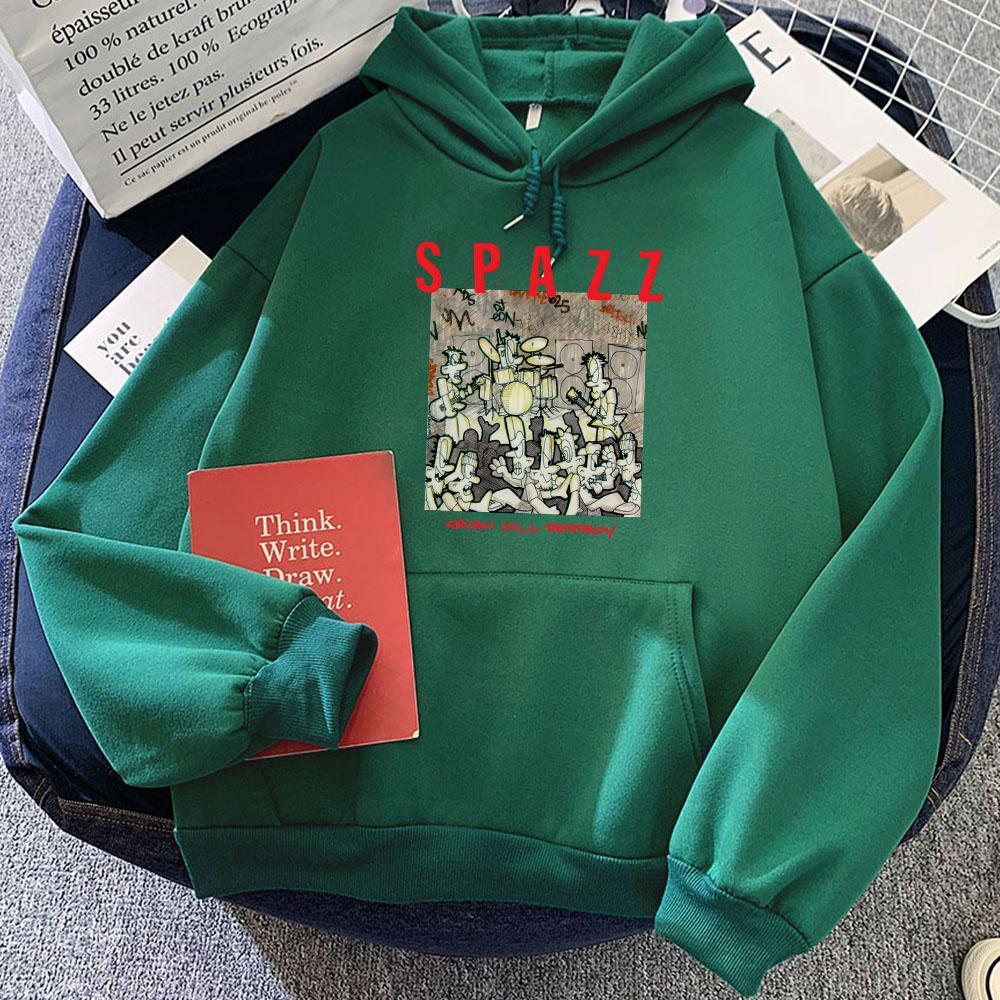 Sudaderas SPAZZ Crush Kille Destroy Cartoon Hoodies Graphic Printing Sweatshirts for Men/Women Round Neck Winter Warm Clothing