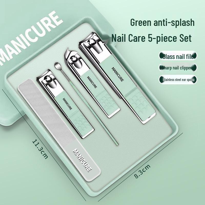 Anti-Splash Angled Nail Clipper Set with Gift Box - Home Beauty Manicure Tool