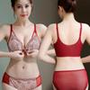 Chinese Style Embroidered Push-Up Bra for Small Busts – Lift & Adjust Front Closure, Anti-Sagging, Seamless, Side-Fat Gather
