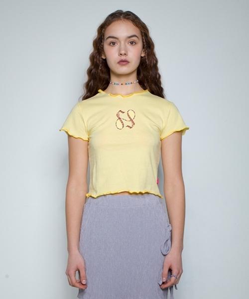 Fake Mama Ff Multi Flamboyant Crop Top [Yellow] Light Yellow