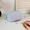 Striped Seersucker Makeup Pouch Large Capacity Durable Zipper Portable Compact Cosmetic Storage Bag for Short Trip Use