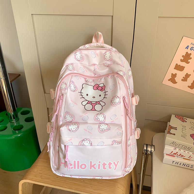 Sac à dos pour enfants à grande capacité avec imprimé mignon transfrontalier pour collège - Sac de voyage léger pour femmes