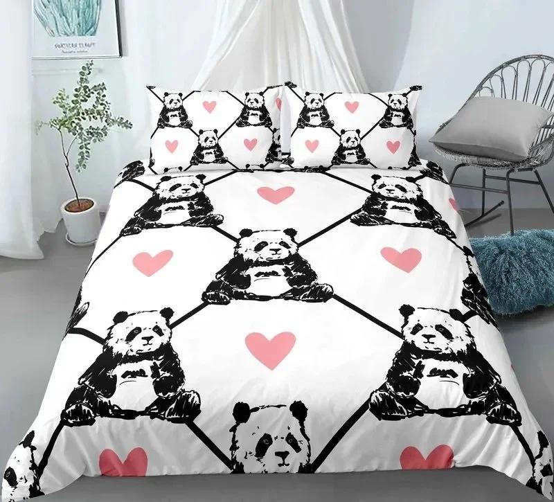 Luxury New 3D Print Panda Comfortable Duvet Quilt Cover Pillowcase Bedding Set Children Bedroom Decoration Home Textile