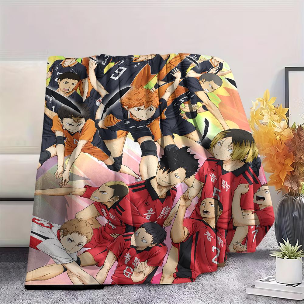 1 ks Haikyu!! Flanelová deka s anime potiskem, Vysoce kvalitní, Pohodlná pro všechna roční období, Domácí dekorace, Teplo a pohodlí, Perfektní pro vánoční dárky 53