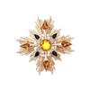 Vintage Western Crystal Rhinestone Starburst Cross Brooch Pin
