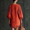 Damen Boho Quastenärmel Kurzkleid Lockerer Schnitt Mehrfarbig für Arbeit und Urlaub