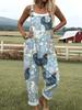 Hand-painted Style Black and White Hen Printed Overalls, Lazy Pastoral Style, Breathable and Not Stuffy A135