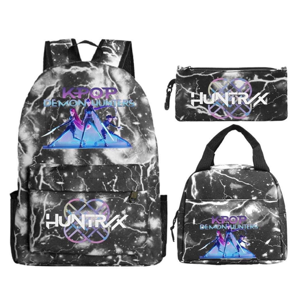 Animation Cartoon With Peripheral Printing Children'S Spine Backpack Set, Primary And Secondary School Student Leisure Schoolbag