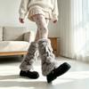 Plush Leg Warmers for Fall and Winter Layering, with Flared Lower Openings, and Bowknot Accent, Thick Faux Furs Boot Covers Long Socks for Women