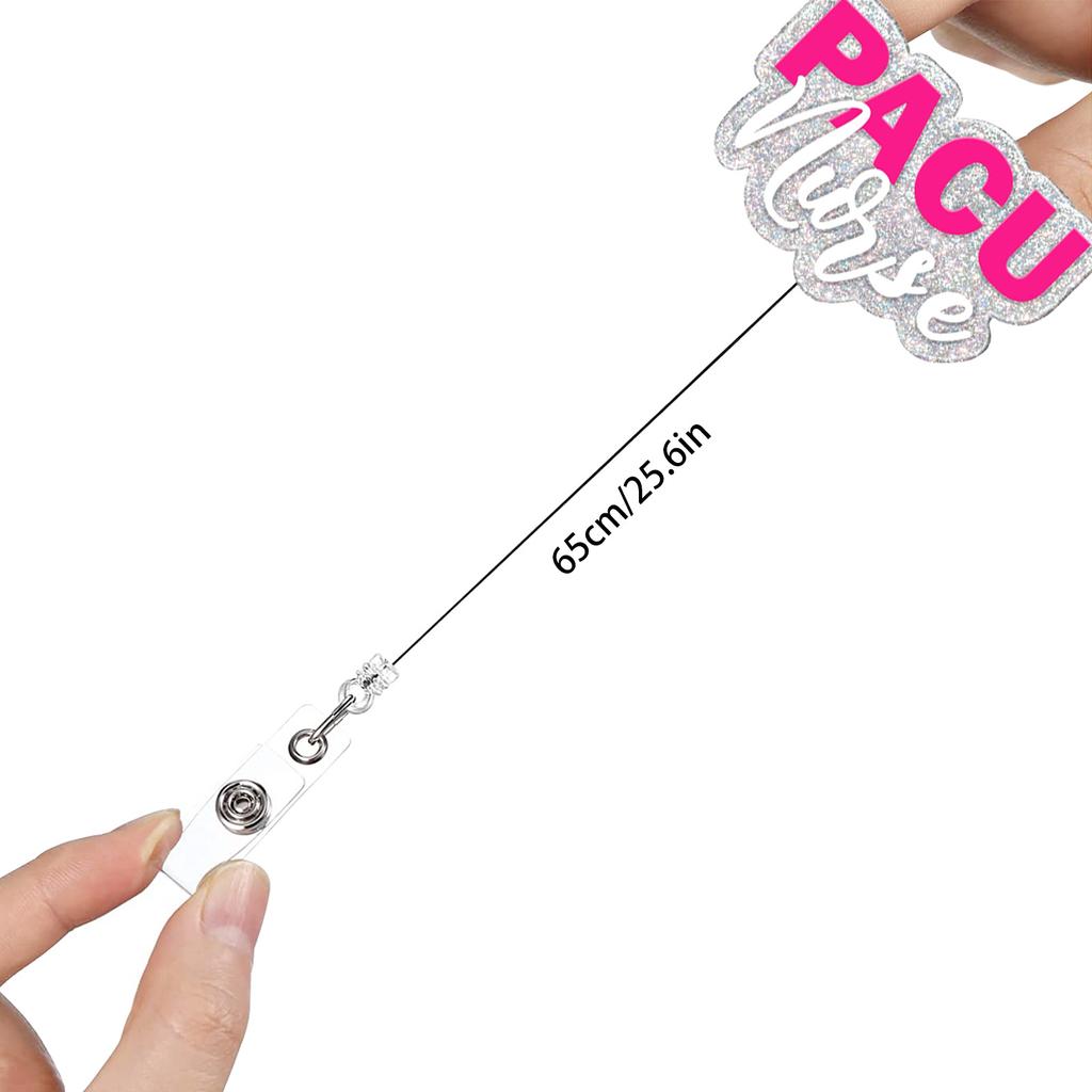 Badge Reel With Belt Clip  Nurse Badge Reel  Department Name Tag Glitter Acrylic Badge Reel For Nurse