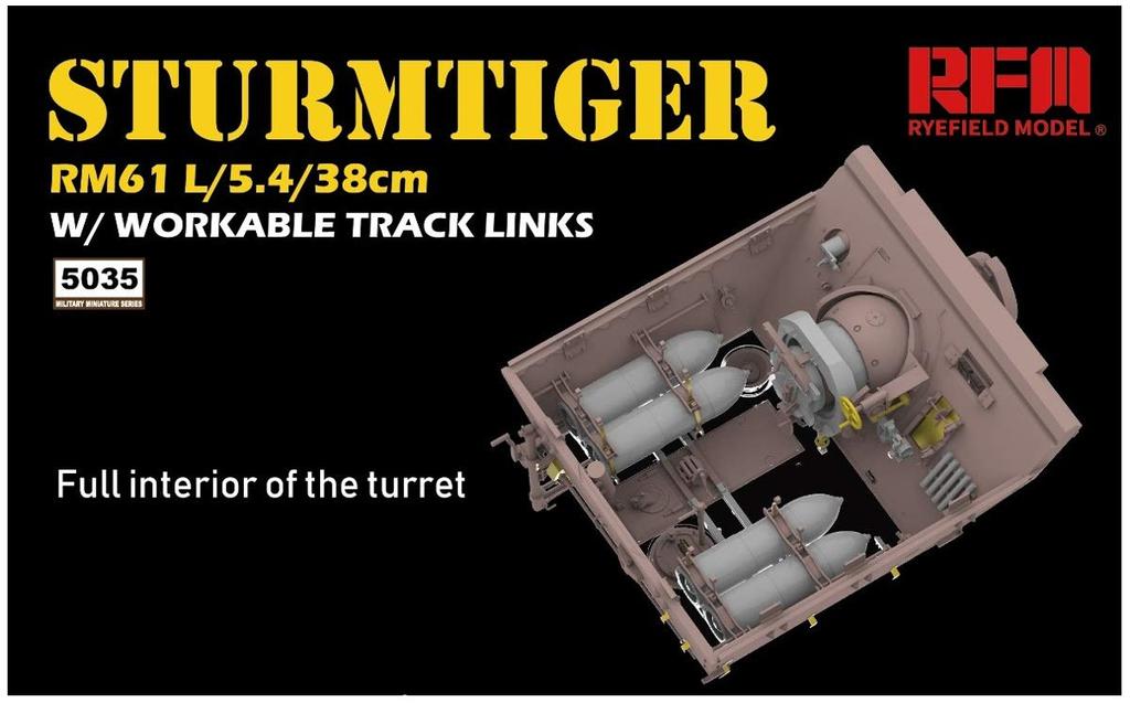 Ryefield Models 1/35 Scale German Sturmtiger with Connectable Assembly Tracks Plastic Model Kit RFM5035