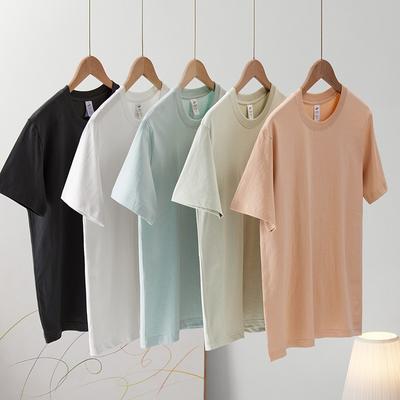 Camiseta feminina casual de verão, cor sólida, gola redonda, ajuste clássico, manga curta, básica feminina, camiseta feminina de viagem, tops de algodão
