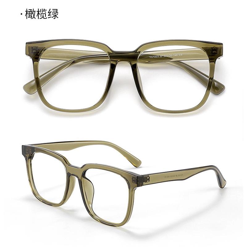 Black Warrior Anti-blue Light Glasses with Large Frames, Designed To Make the Face Appear slimmer1223Handsome and Cool tr90Square Frame Eyeglasses
