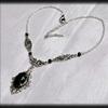 Collana con Ciondolo in Pizzo Rosa Argento Cristallo Nero Stile Vittoriano Gotico per Donne Punk Strega Halloween Gioielli in Acciaio Inossidabile