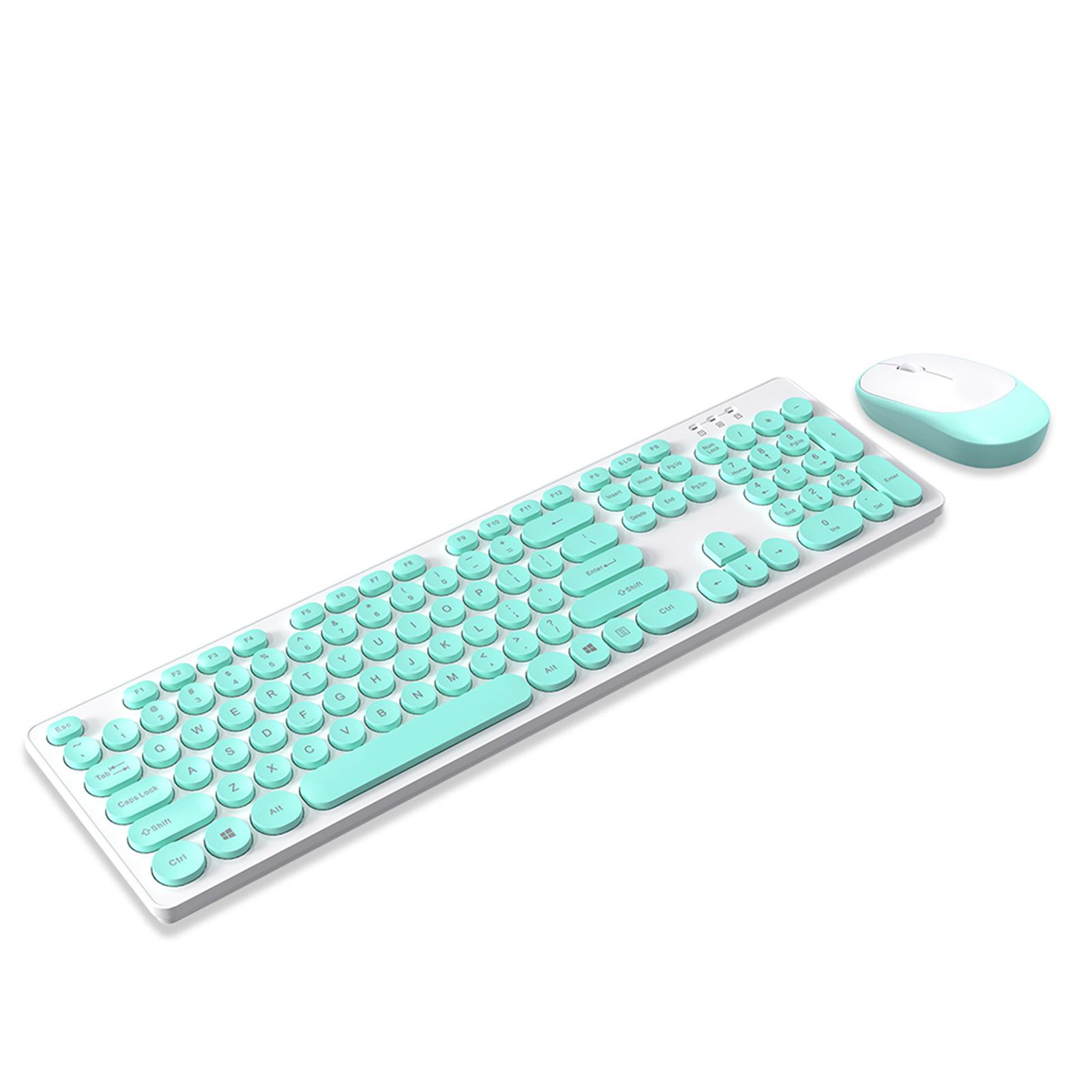 

T-WOLF TF770 2.4G Wireless Keyboard Mouse Combo Punk Round Keycap Comfortable Typing Wide Compatibility Pink