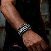 Punk Fashion Women'S And Men'S Retro Bracelets, Studded Chains, Pu Leather, Daily Party Performances, Wearing Halloween Gifts